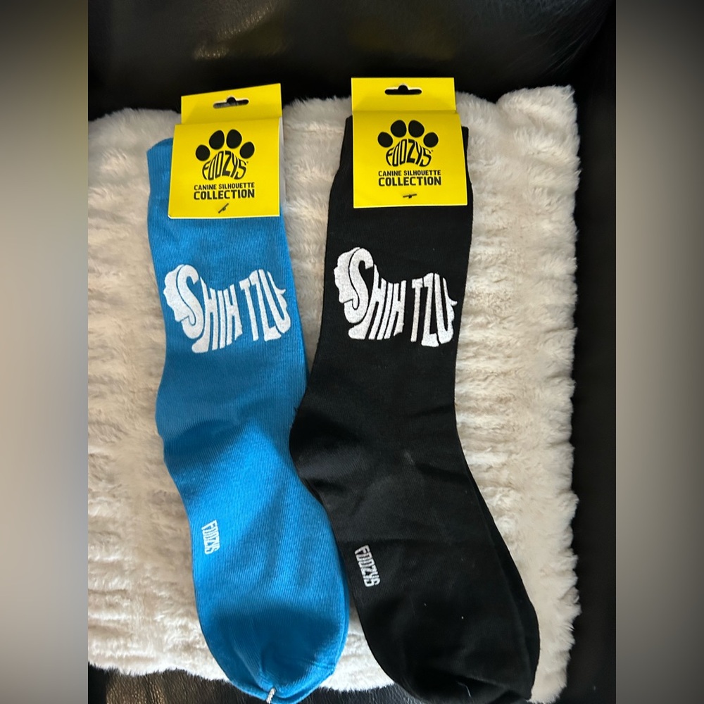 2 pairs of Foozys canine collection One size fits most adult socks shitzu